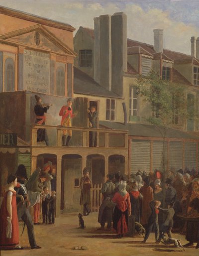 Street Theatre Performance of Bobeche and Galimafre, c.1820 by Jean Roller